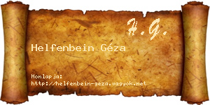 Helfenbein Géza névjegykártya