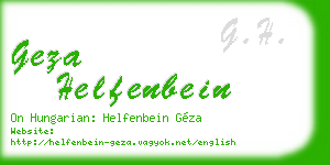 geza helfenbein business card